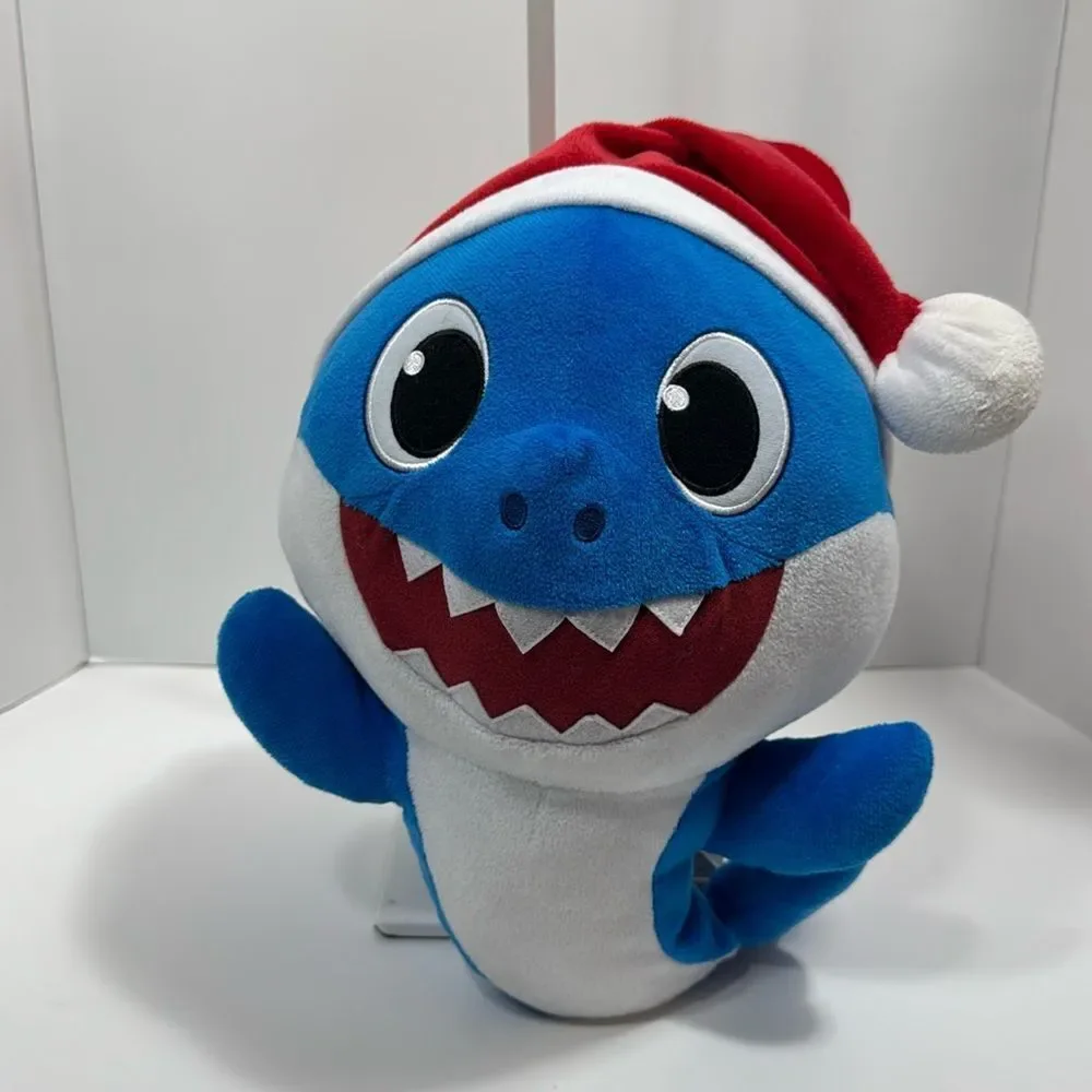 Nickelodeon Baby Shark Holiday Daddy Shark Stuffed Animal Blue White